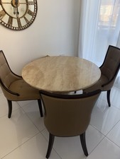Marble Table With 3 Chairs