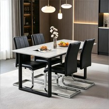 Marble Effect Dining Table and