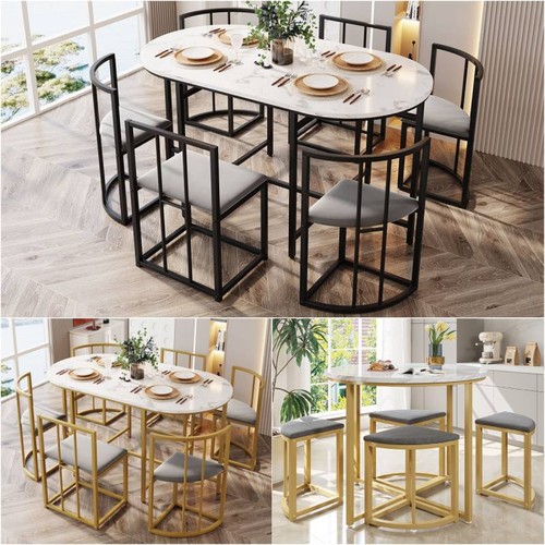 Dining table and chairs - table,