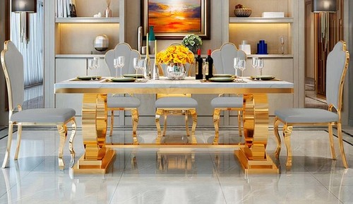 Luxury marble table - dining, set