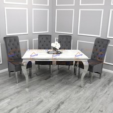 1.5m White Marble Chrome