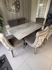Ceramic Dining Table Set Grey