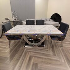 1.8m Arial White Marble Dining