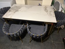 Marble Dining Table With 4